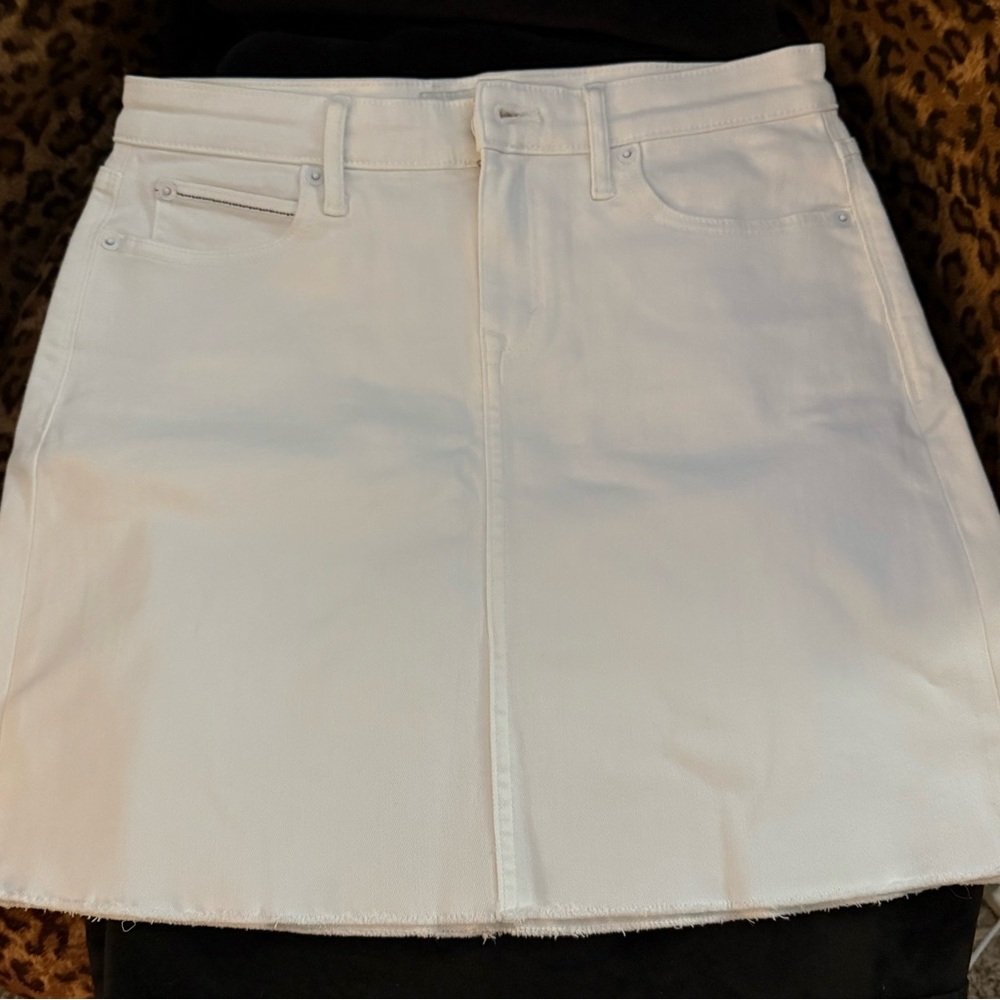 Vineyard Vines White Denim Raw Hem Skirt NWOT